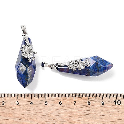Natural Lapis Lazuli Faceted Teardrop Pendants G-Q163-04P-02-1