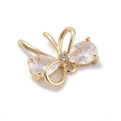 Brass with Clear Cubic Zirconia Pendants KK-Z061-22G-1