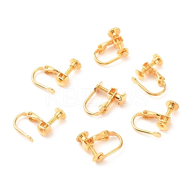 Brass Clip-on Earring Findings KK-F824-021G-1
