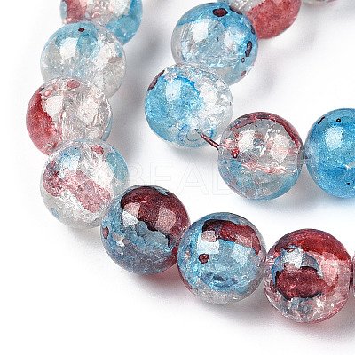 Baking Paint Crackle Glass Bead Strands DGLA-R053-05I-1