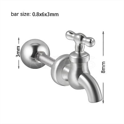 Water Faucet 304 Stainless Steel Cartilage Earrings FS-WGE47D7-01-1