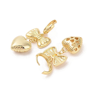 Bowknot Brass Hoop Earrings for Women EJEW-S231-03G-02-1