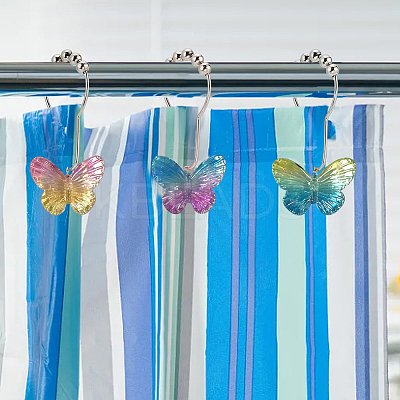 20Pcs 5 Colors Iron Shower Curtain Rings for Bathroom HJEW-OC0001-22-1