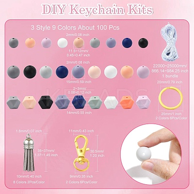 140pcs DIY Keychain Kits DIY-CJ0002-46-1