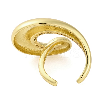 Brass Micro Pave Cubic Zirconia Open Cuff Rings for Women LS-RJEW-R100-02G-1