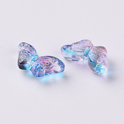 Two Tone Transparent Spray Painted Glass Beads LS-GLAA-S190-018M-01-1