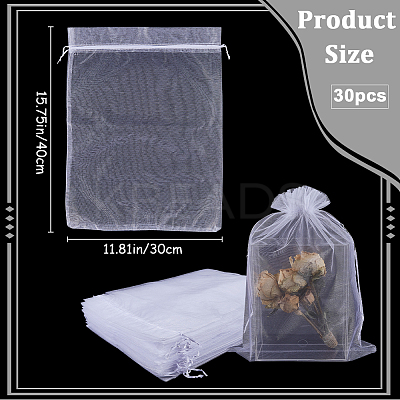 30pcs Large Organza Pouches Portable Shoes Bag Travel Storage Drawstring Bags OP-SP0001-03B-01-1