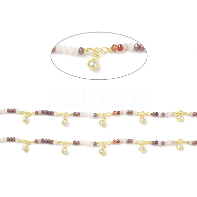 Handmade Round Glass Beaded Chain CHC-E023-20G-03-1