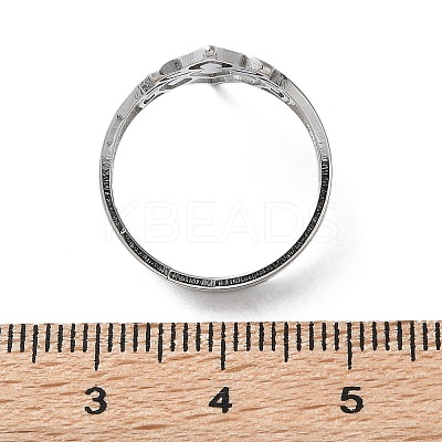 Non-Tarnish 304 Stainless Steel Hollow Out Flower Adjustable Ring RJEW-T027-03P-1