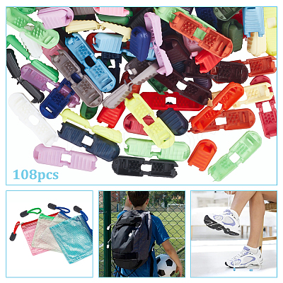 108Pcs 18 Colors Nylon Cord End Clips KY-NB0001-63-1