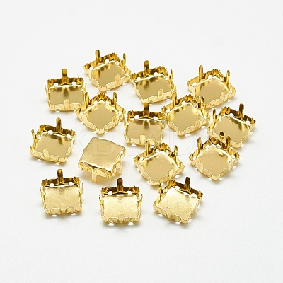 201 Stainless Steel Sew on Prong Settings STAS-T032-08G-12mm-1