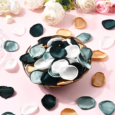 Polyester Artificial Rose Flower Petals AJEW-WH20067-107D-1