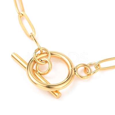 Unisex PVD Vacuum Plating 304 Stainless Steel Paperclip Chain Bracelets BJEW-H541-04A-G-1