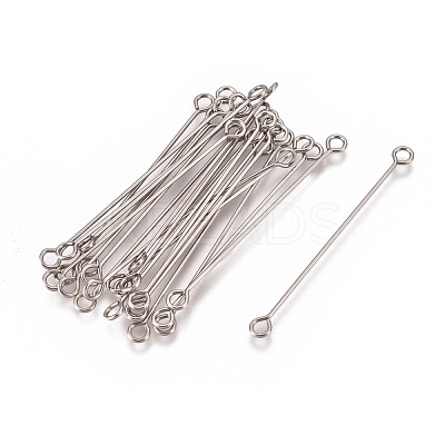 Non-Tarnish 304 Stainless Steel Eye Pins STAS-L247-007A-P-1