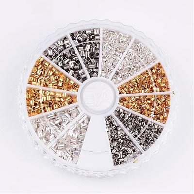 1 Box 3 Color Brass Crimp Beads KK-JP0010-04-1