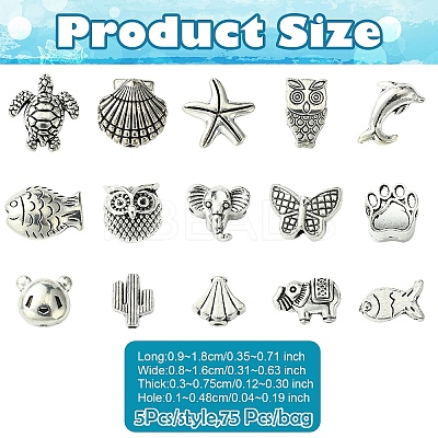 Tibetan Style Alloy Beads FIND-YW0005-04-1