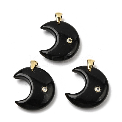 Natural Obsidian Pendants G-A297-02G-06-1