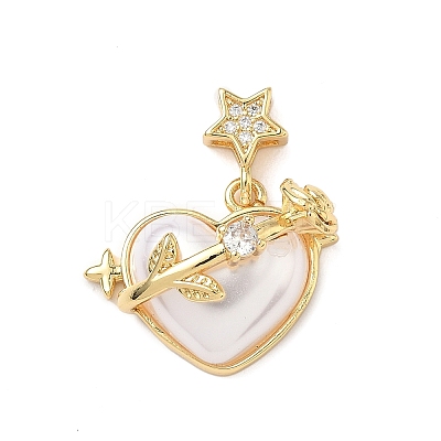 Brass Micro Pave Cubic Zirconia Pendants KK-D426-23A-G-1