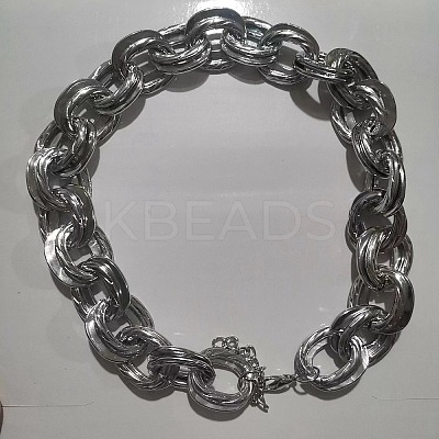 Unisex Thick Aluminum Double Link Chains Necklaces NJEW-V006-01P-1