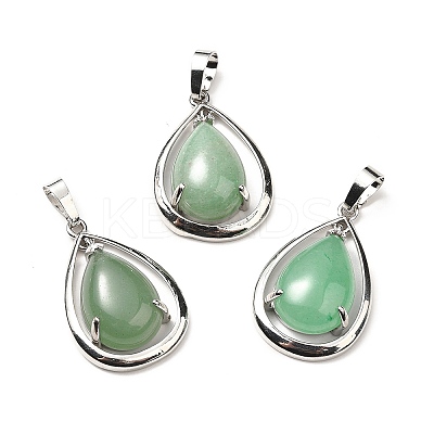 Natural Green Aventurine Pendants G-B033-04P-23-1