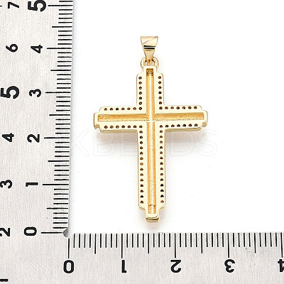 Brass Micro Pave Clear Cubic Zirconia Pendants KK-T080-08G-1