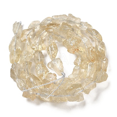 Raw Rough Natural Lemon Quartz(Heated) Beads Strands G-I283-G10-02-1