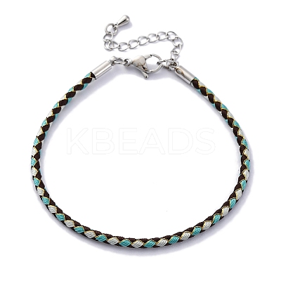 Polyester Cord Braided Bracelet Makings MAK-Z003-01P-11-1