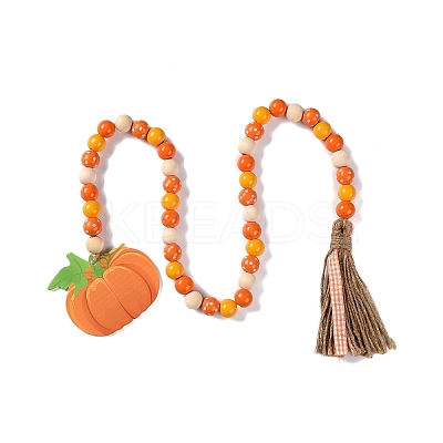 Thanksgiving Day Theme Wooden Beaded Pendant Decorations LS-HJEW-K036-01A-1