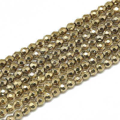 Electroplate Synthetic Hematite Beads Strands X-G-S300-27D-2mm-1