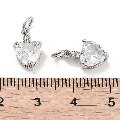 Brass Micro Pave Cubic Zirconia Charms KK-C051-05P-03-1