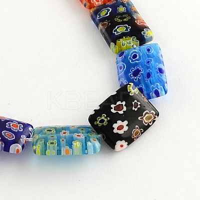 Rectangle Handmade Millefiori Glass Beads LK-R004-59-1