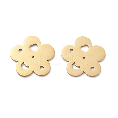 304 Stainless Steel Laser Cut Hollow Flower Connector Charms STAS-M111-10G-1