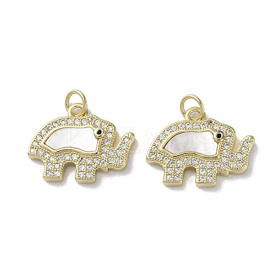 Brass Micro Pave Cubic Zirconia Charms KK-G485-24B-G-1