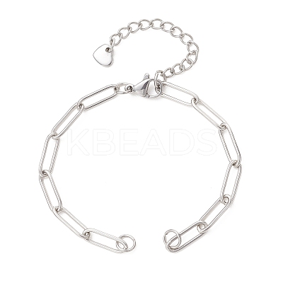 304 Stainless Steel Paperclip Chain Bracelet Making AJEW-JB01583-1
