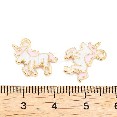 Light Gold Plated Alloy Enamel Pendants ENAM-M219-08KCG-01-1