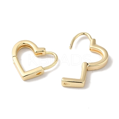 Heart Brass Hoop Earrings for Women EJEW-U008-04G-1