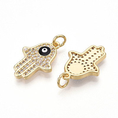 Brass Micro Pave Cubic Zirconia Pendants KK-T070-70-1