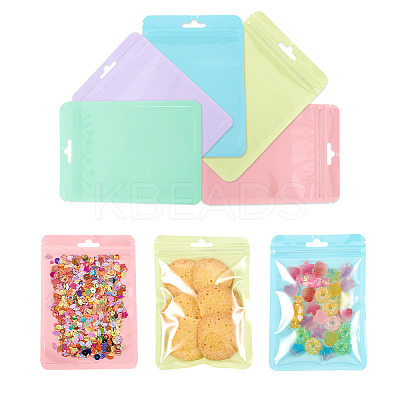 25Pcs 5 Colors Rectangle Plastic Yin-Yang Resealable Packaging Bags ABAG-TA0001-27A-1