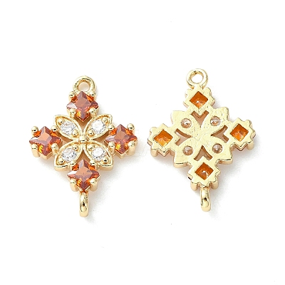 Brass Pave Cubic Zirconia Connector Charms X-KK-G462-45KCG-07-1