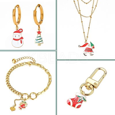 20Pcs 10 Styles Christmas Alloy Enamel Pendants ENAM-CJ0004-49-1