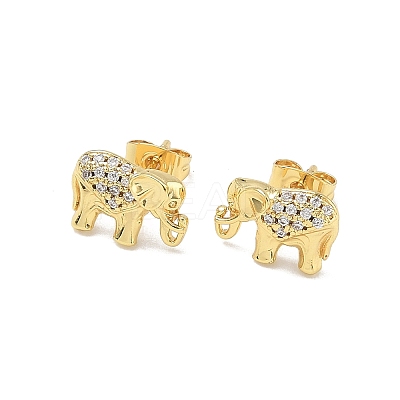 Brass & Crystal Rhinestone Stud Earrings for Women EJEW-G464-04G-02-1