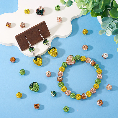 64Pcs Handmade Polymer Clay Rhinestone Beads CLAY-BT0001-15-1