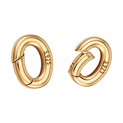 2Pcs 925 Sterling Silver Spring Gate Rings STER-PH0005-02-1