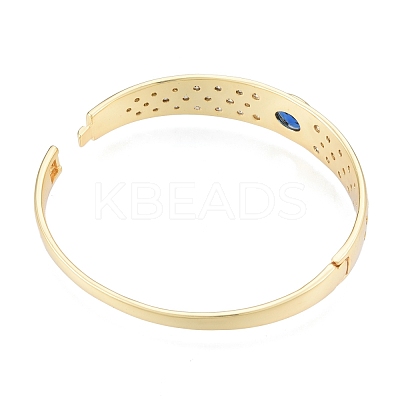 Cubic Zirconia Oval Hinged Bangle BJEW-G651-10G-02-1