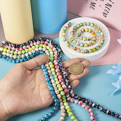 6 Strands 6 Colors Synthetic Turquoise Dyed Beads Strands TURQ-TA0001-03-1
