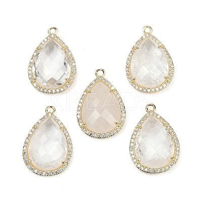 Natural Quartz Crystal Faceted Pendants G-I382-05G-10-1