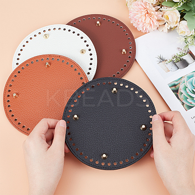 4Pcs 4 Style Litchi Grain PU Leather Bag Bottoms FIND-PH0007-09-1