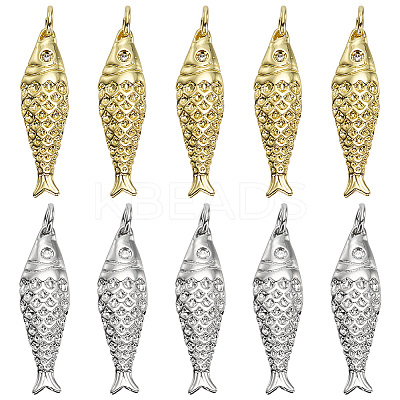 10Pcs 2 Colors Rack Plating Brass Pendants KK-ME0003-38-1