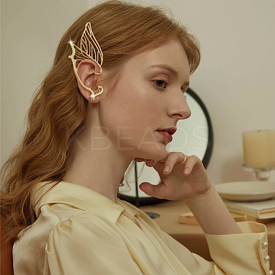 6Pcs 6 Styles Alloy Butterfly Wing Stud Earrings EJEW-FI0002-98-1