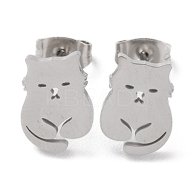 Non-Tarnish 304 Stainless Steel Stud Earrings LS-EJEW-B022-03P-1